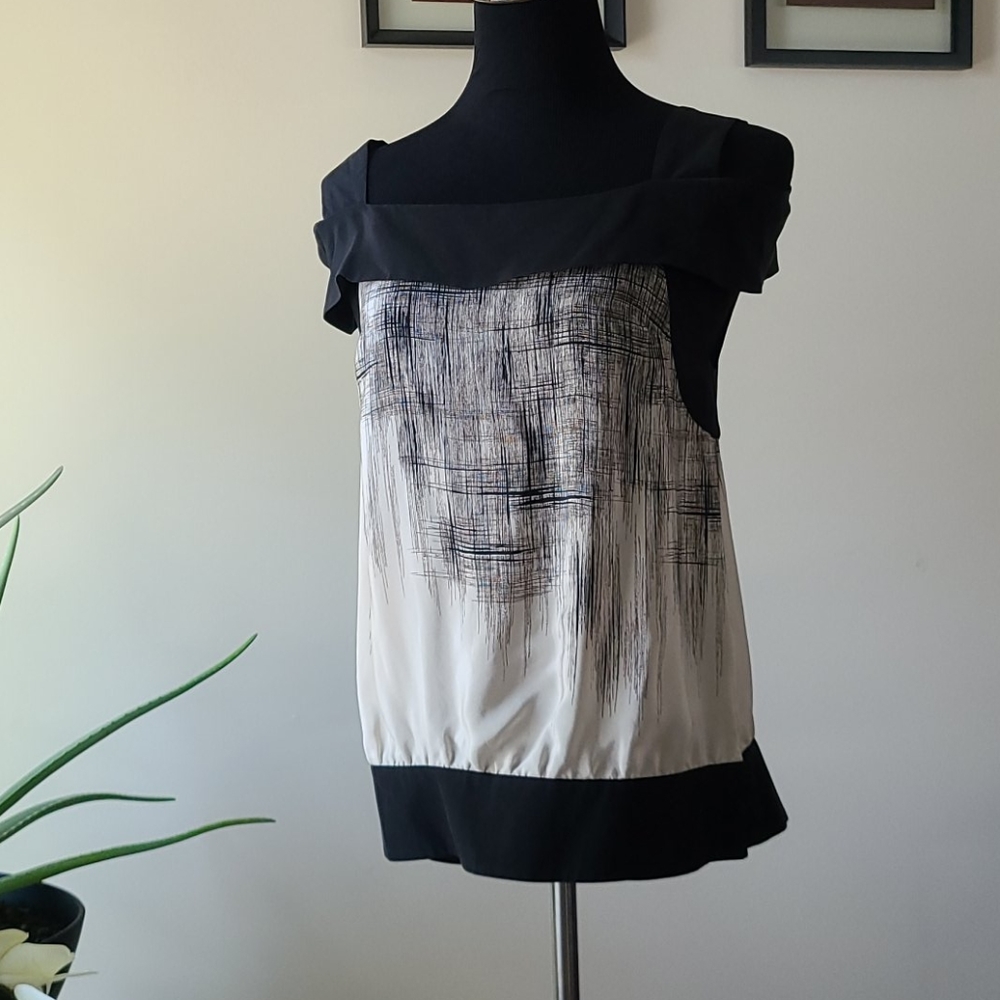 Maeve 100% silk top tab waist with buttons